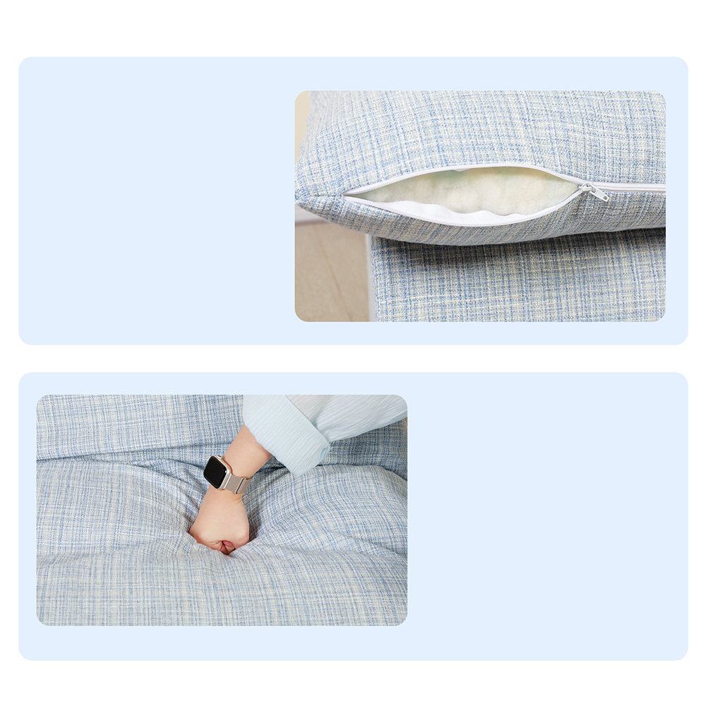 Sofa tunggal berwarna biru dengan bantalan spons yang dapat dilepas Sofa tunggal berwarna biru dengan bantalan spons yang dapat dilepas