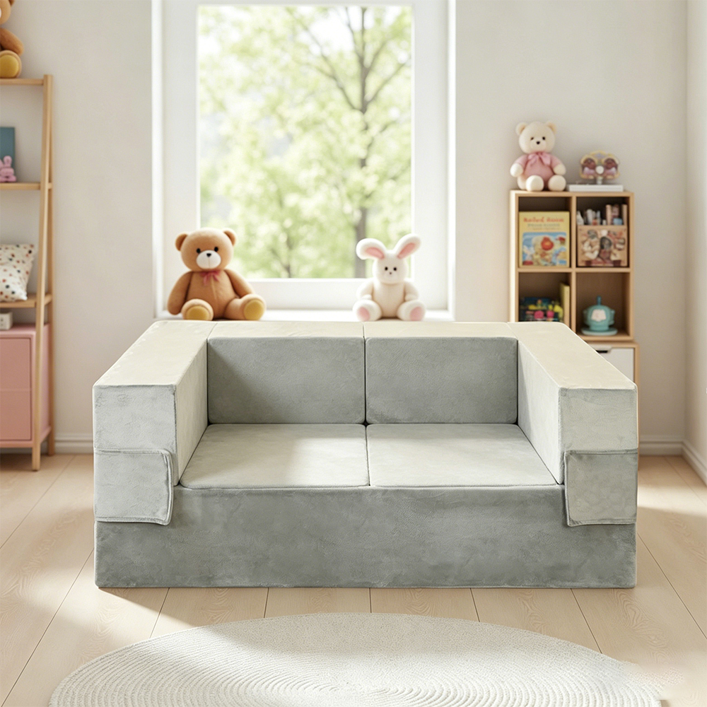 Set sofa blok bangunan anak-anak yang dapat dilipat empat bagian