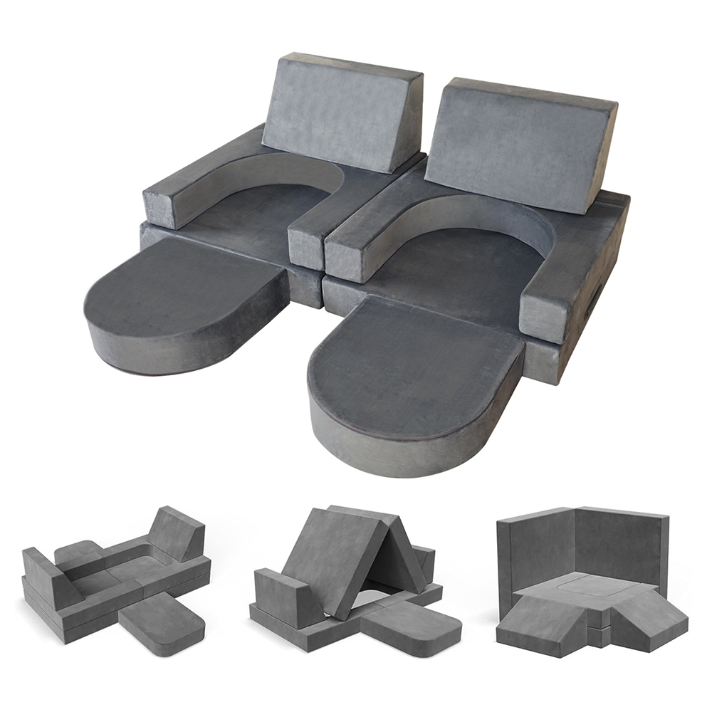 Set sofa blok bangunan anak-anak yang dapat dilipat delapan bagian