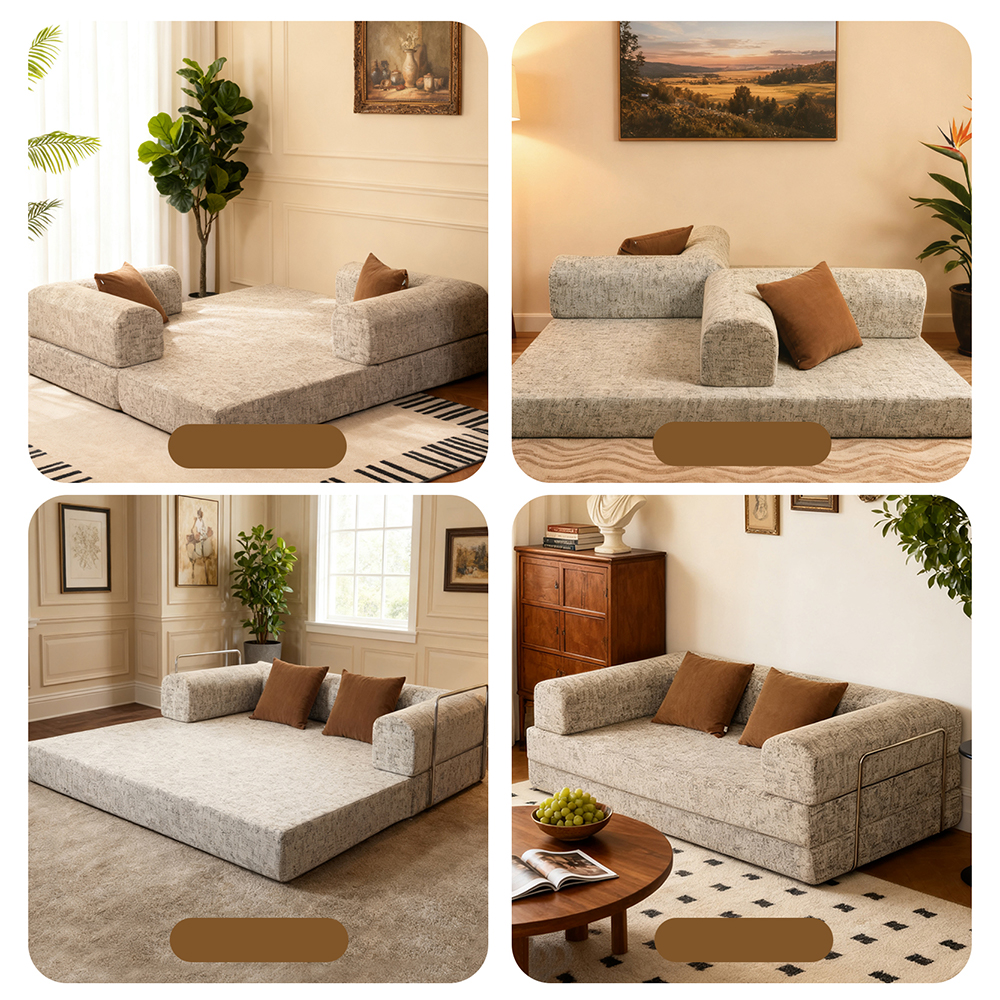 Sofa ganda semi tertutup berbentuk U