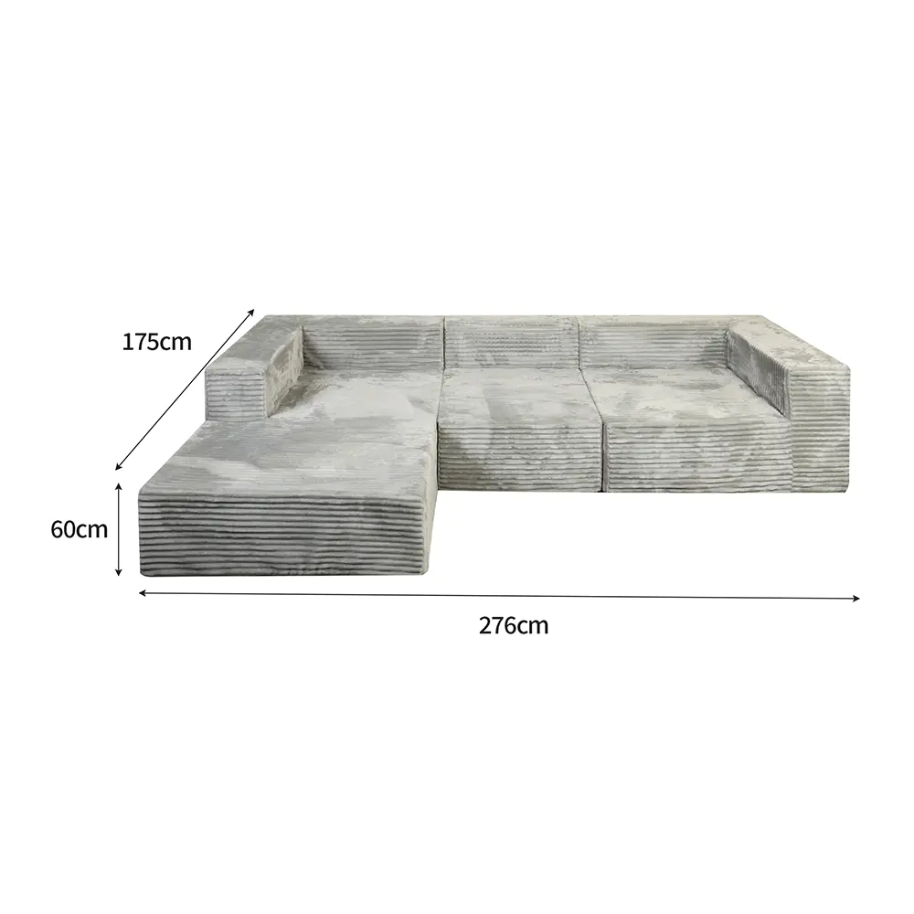 Sofa multi-tempat duduk berwarna abu-abu